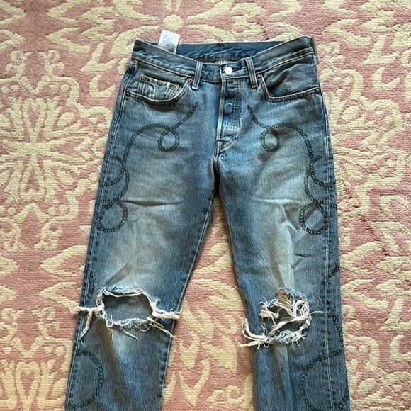Levi 501 Womens Rope Design Urban Outfitters 26x28 Size 26 - Picture 2 of 12